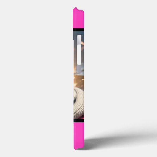 Gepersonaliseerde foto Bright Neon Pink Case-Mate iPhone Case (Achterkant / Links)