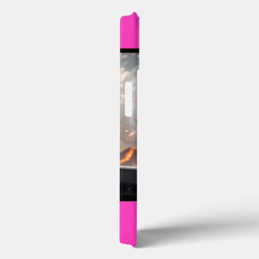 Gepersonaliseerde foto Bright Neon Pink Case-Mate iPhone Case (Achterkant / Rechts)