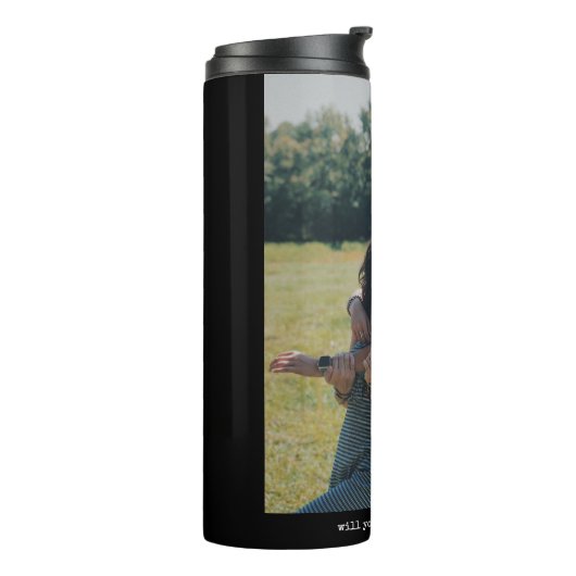 Gepersonaliseerde foto Bruidsmeisje voorstel Uniek Thermosbeker (Gedraaid links)