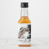 Gepersonaliseerde foto bruiloft gunst likeurfles etiket (Voorkant)