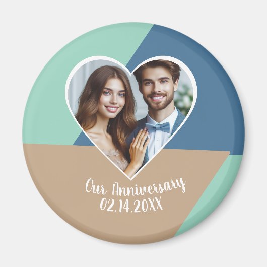 Gepersonaliseerde foto bruiloft Jubileum Keepsake Magneet (Voorkant)