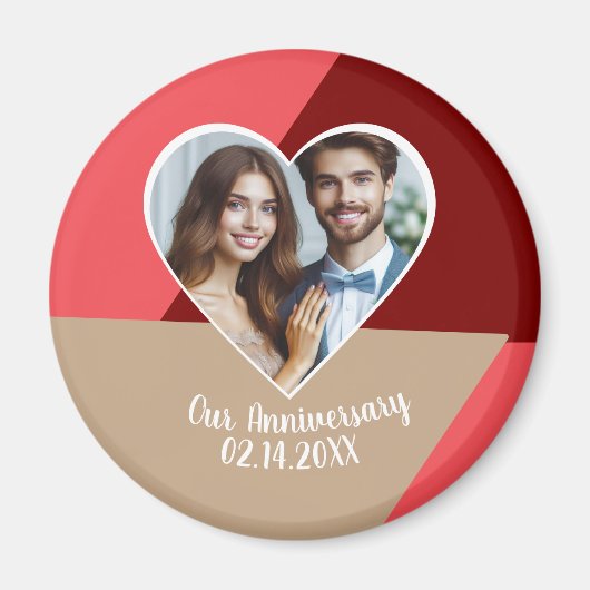 Gepersonaliseerde foto bruiloft Jubileum Keepsake Magneet (Voorkant)