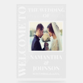 Gepersonaliseerde foto bruiloft Welkom Acryl Bord (Voorkant)