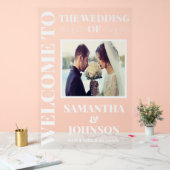 Gepersonaliseerde foto bruiloft Welkom Acryl Bord (Huwelijk)