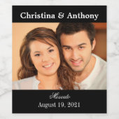 Gepersonaliseerde foto Bruiloft Wijn Favor Label Wijn Etiket (Enkel label)