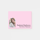 Gepersonaliseerde foto Business Arched Lijst Roze Post-it® Notes (Voorkant)