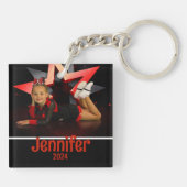 Gepersonaliseerde foto Cheerleading Sleutelhanger (Achterkant)