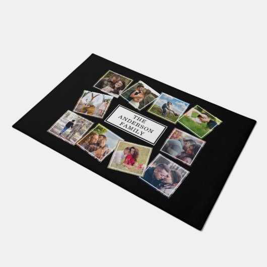 Gepersonaliseerde foto Collage Black Deurmat (Schuin)