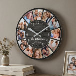Gepersonaliseerde foto Collage Black Wood Familie Ronde Klok<br><div class="desc">Creëer eenvoudig uw eigen gepersonaliseerde zwarte houten planken elegante wandklok met uw aangepaste foto's, uw familienaam en een vastgesteld jaar. Voor beste resultaten, bewaar de afbeeldingen aan vierkant - met het nadrukpunt in het centrum - alvorens te uploaden.</div>