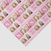 Gepersonaliseerde foto collage Cute Pink Girl Birt Tissuepapier (Detail)