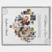 Gepersonaliseerde foto collage deken Jubileum (Voorkant (Horizontaal))