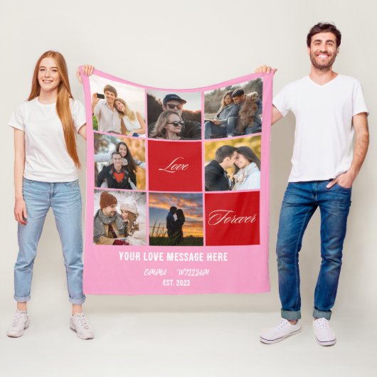 Gepersonaliseerde foto collage deken - romantisch  (In situ)