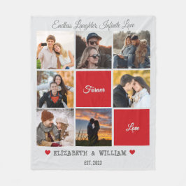 Gepersonaliseerde foto collage deken - romantisch 