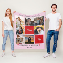 Gepersonaliseerde foto collage deken - Roze versie