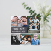 Gepersonaliseerde foto collage familiereünie kaart (Staand voorkant)