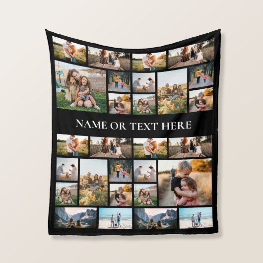 Gepersonaliseerde foto collage fleece deken