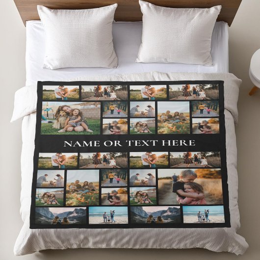 Gepersonaliseerde foto collage fleece deken