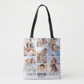 Gepersonaliseerde foto collage moeder tote bag (Voorkant)