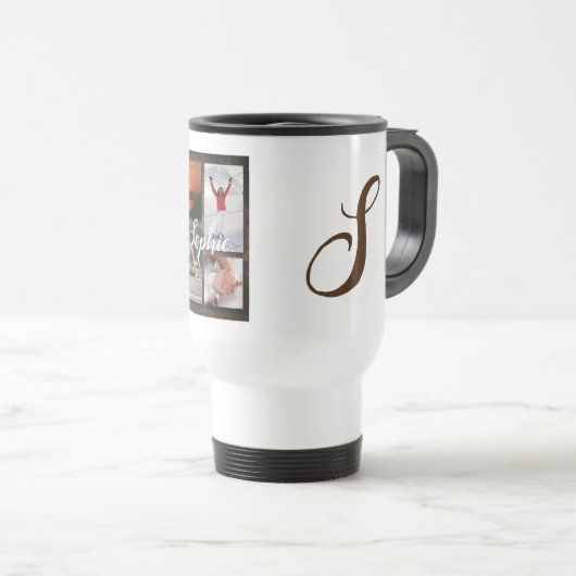 Gepersonaliseerde foto collage reizen mok (Voorkant rechts)