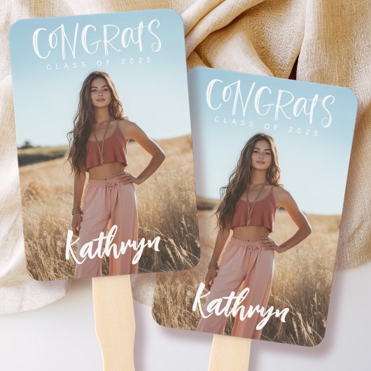 Gepersonaliseerde foto Congrats Afstudeerder 2025  Handwaaier
