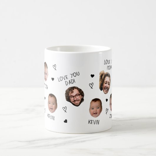Gepersonaliseerde Foto Cup Custom Family Funny Fac Koffiemok (Center)
