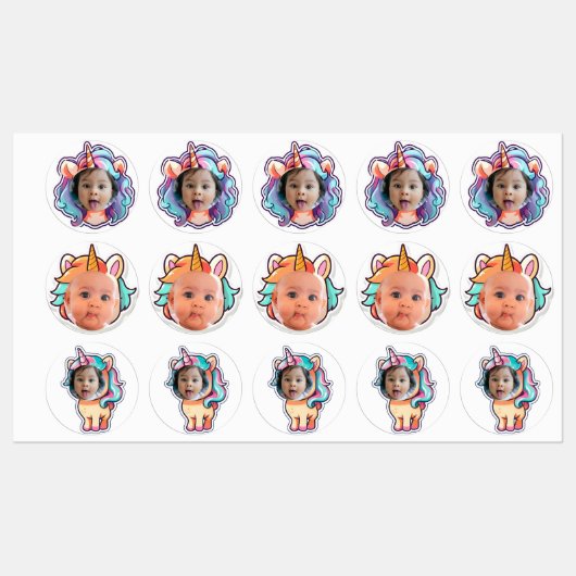 GEPERSONALISEERDE foto cupcake toppers stickers ee (Vel)