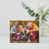 Gepersonaliseerde foto dankdag briefkaart (Staand voorkant)