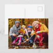 Gepersonaliseerde foto dankdag briefkaart (Voorkant / Achterkant)