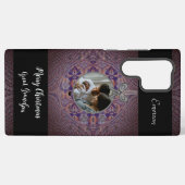 Gepersonaliseerde foto Datum Baby's Eerste Kerstmi Samsung Galaxy Hoesje (Achterkant horizontaal)