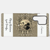 Gepersonaliseerde foto Datum Baby's Eerste Kerstmi Samsung Galaxy Hoesje (Achterkant horizontaal)