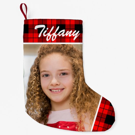 Gepersonaliseerde foto Dubbelzijdig plakken Kleine Kerstsok (Voorkant)