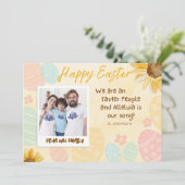 Gepersonaliseerde Foto Easter Flat Holiday Kaart (Staand voorkant)