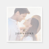 Gepersonaliseerde foto Eenvoudige bruiloft servett Servet (Voorkant)