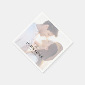 Gepersonaliseerde foto Eenvoudige bruiloft servett Servet (Hoek)