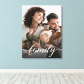 Gepersonaliseerde foto Elegant Family Script Canvas Afdruk (Insitu (Houten vloer))