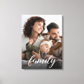 Gepersonaliseerde foto Elegant Family Script Canvas Afdruk (Voorkant)