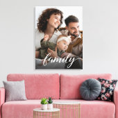 Gepersonaliseerde foto Elegant Family Script Canvas Afdruk (Insitu (Woonkamer))