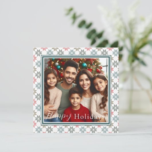 Gepersonaliseerde foto, elegante Poinsettia vakant Kaart (Staand voorkant)