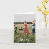 Gepersonaliseerde foto- en aangepaste tekstsjabloo kaart (Gele Bloem)