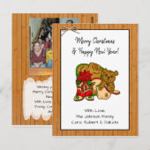 Gepersonaliseerde foto en cowboy Threaded Kerstmis Briefkaart (Voorkant / Achterkant)