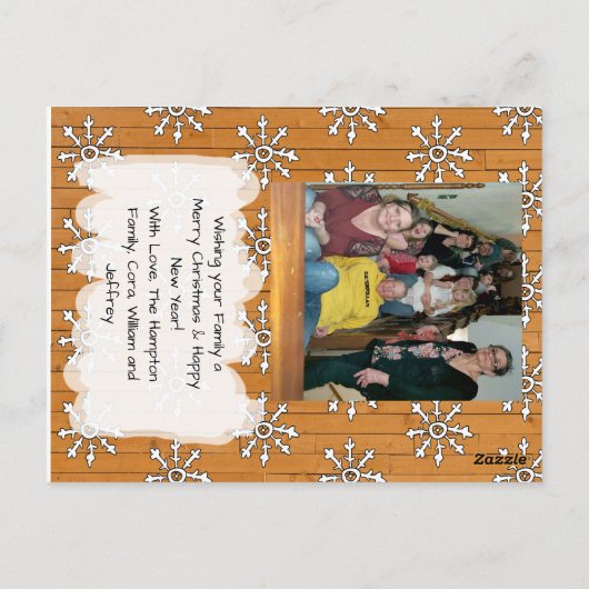 Gepersonaliseerde foto en cowboy Threaded Kerstmis Briefkaart (Achterkant)
