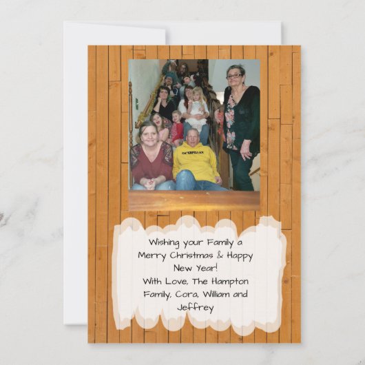 Gepersonaliseerde foto en cowboy Threaded Kerstmis Kaart (Achterkant)