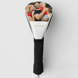 Gepersonaliseerde foto en gouden naam golfclubs golfheadcover