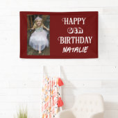 Gepersonaliseerde foto en leeftijd Happy Birthday Spandoek (Insitu)