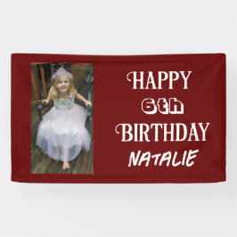 Gepersonaliseerde foto en leeftijd Happy Birthday Spandoek