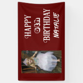 Gepersonaliseerde foto en leeftijd Happy Birthday Spandoek (Verticaal)