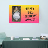 Gepersonaliseerde foto en leeftijd Happy Birthday Spandoek (Beurs)
