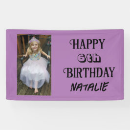 Gepersonaliseerde foto en leeftijd Happy Birthday Spandoek