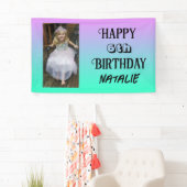 Gepersonaliseerde foto en leeftijd Happy Birthday Spandoek (Insitu)