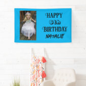 Gepersonaliseerde foto en leeftijd Happy Birthday Spandoek (Insitu)